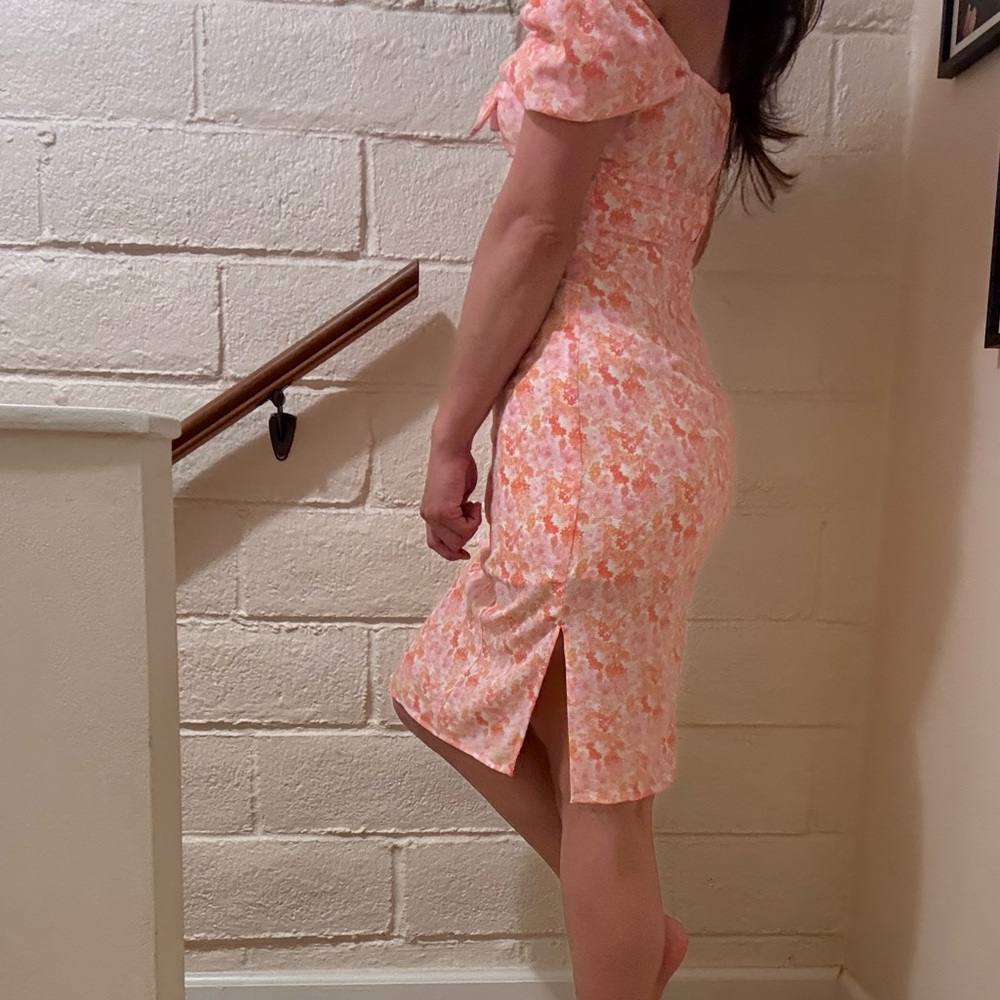 Orange Tie-Front Dress